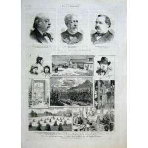  Butler Blaine & Cleveland Usa Elections 1884 Old Print 