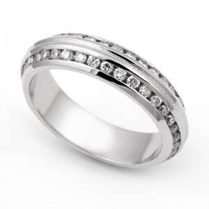 Platinum Channel set Diamond Eternity Wedding Band Ring (G H/SI, 1 1/3 