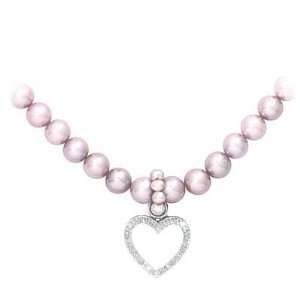  Pretty in Pink Diamond Heart Necklace Jewelry