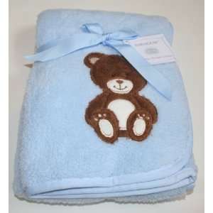    Babygear Super Soft Baby Blanket   Blue/Bear 30 x 36 Baby