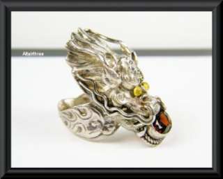    dragon decorated sterling silver band ring   really a super design