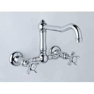 Rohl Chrome Country Kitchen Wall Mounted Bridge Kitchen Faucet with 