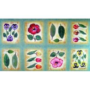  Custom Printed Rugs DM 03 Botanical Flower Tiles Novelty 
