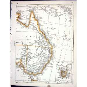   Map 1853 Australia Van Diemen Land Pacific Ocean