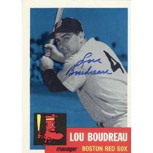  Lou Boudreau Autographed 1992 / 1953 Reprint Topps Card 