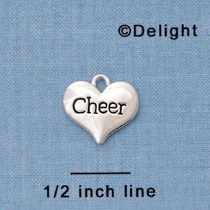  C4229+ tlf   Cheer Heart   Silver Plated Charm