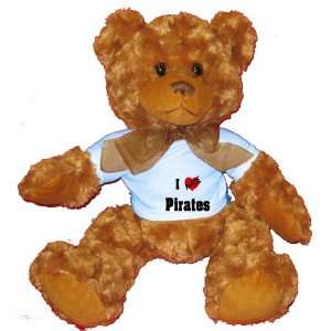  I Love/Heart Pirates Plush Teddy Bear with BLUE T Shirt 