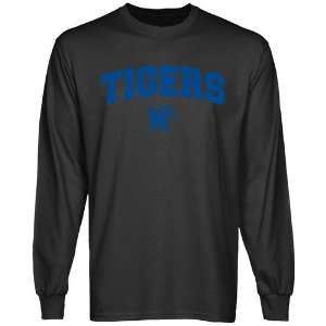  NCAA Memphis Tigers Charcoal Logo Arch Long Sleeve T shirt 