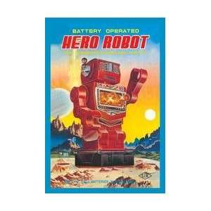  Battery Operated Hero Robot 12x18 Giclee on canvas