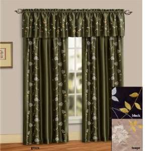 53 x 84 Brenda Floral Embroidered Rod Pocket Curtain Panel  