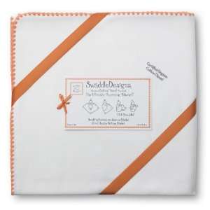 SwaddleDesigns Organic Ultimate Receiving Blanket   Ivory with Orange 