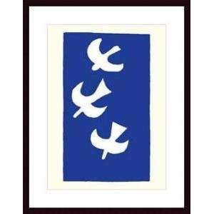   Birds On Blue   Artist Braque  Poster Size 27 X 19