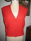 Vtg Womens Red Pendleton Wool Cardigan Vest Small