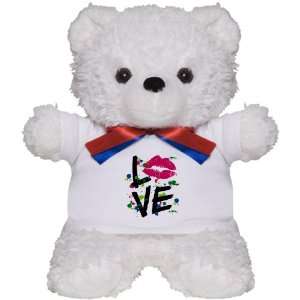  Teddy Bear White LOVE Lips   Peace Symbol 