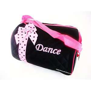 Girls Black Pink Dance Duffle Bag Ballet Tutu Tap New  