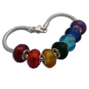  Faceted Chakra Bead Bracelet Jewelry