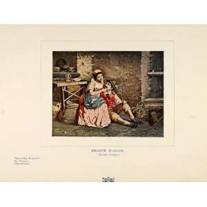 1901 Color Print Felicite dAmour Lovers Love Romance   Original Print
