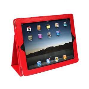  IPAD 2 Leather Case With Stand for Apple IPAD 2 (RED) Fits 