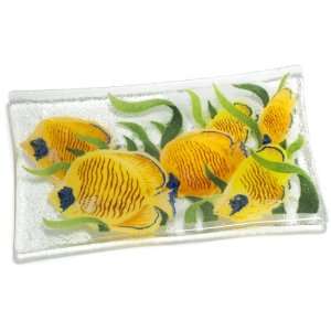  Peggy Karr Tropical Fish 10 by 6 Inch Handmade Art Glass 