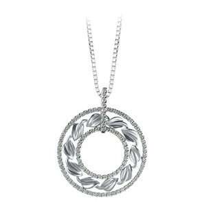   White Gold 3/4 ct. Diamond Leaf Pendant with Chain Katarina Jewelry