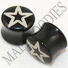 0144 Double Flare Star Black 9/16 Inch Plugs 14mm