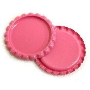 100 Flattened Hot Pink ON BOTH SIDES Colored Bottlecaps Flat Color two 