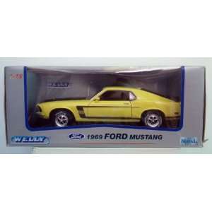  1969 Boss 302 Ford Mustang Yellow Diecast 118 Toys 