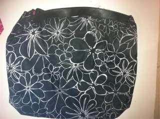  BLACK flower tote purse bag NWT  
