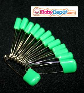 12 Baby Cloth Diaper/Nappy Pins Fastener lock Pin Plastic Head Baby 