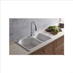 Kohler 5841 Lawnfield Offset Self Rimming Double Kitchen Sink Faucet 