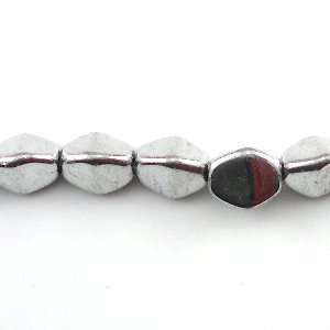 Pressed Pinch Beads 5 X 3mm Silver 