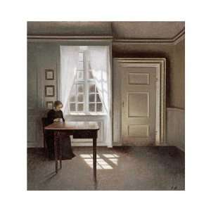 Vilhelm Hammershoi   A Woman Sewing In An Interior Giclee  
