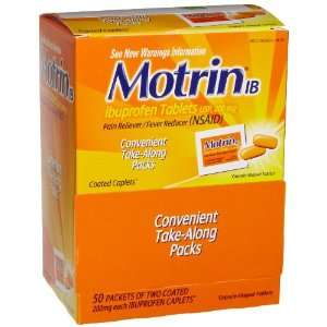 Motrin 13367 Ibuprofen Pain Reliever 2 Pack (50 Packets per Box 