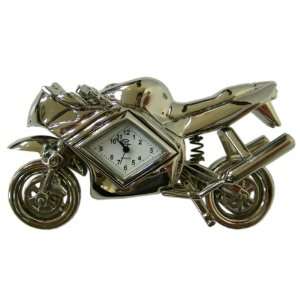  Silver Tone Mini Moto Clock Toys & Games