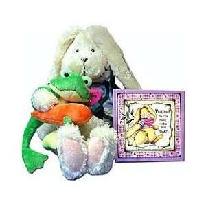  Peapod Story Book & Bonus Rabbit & Frog Plush Set Toys 