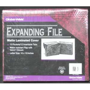  Globe Weis(R) Marble Expanding File With Flap, Letter, Red 