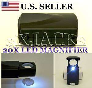 LED LIGHTED MAGNIFIER EYE LOUPE HYDROPONICS MICROSCOPE  
