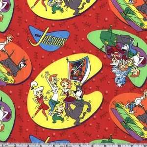   Wide The Jetsons Collage Red Fabric By The Yard Arts, Crafts & Sewing