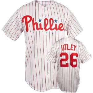  Majestic Phillies/Utley Replica Home Jersey Sports 