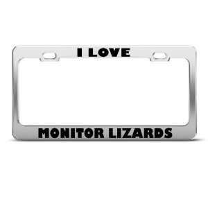 Love Monitor Lizards Lizard Animal Metal license plate frame Tag 