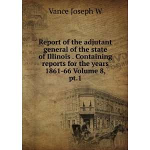   reports for the years 1861 66 Volume 8, pt.1 Vance Joseph W Books