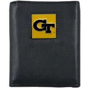  Georgia Tech Yellow Jackets Black Tri fold Leather 