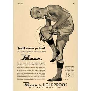  1937 Ad Holeproof Pacer Mens Socks Garters Hosiery WI 
