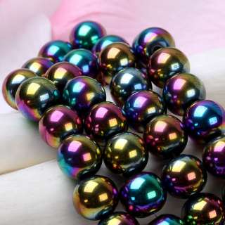 15.5 Colorized Magnetic Hematite Ball Loose Bead Gem  