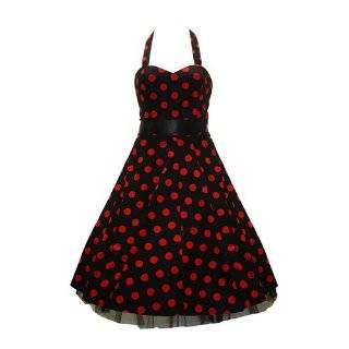    50s Retro Design Polka Dot Party Swing Dress 6/S 