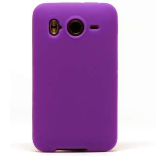 Purple Soft Skin Case Gel Rubber Cover HTC Inspire 4G  
