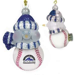 BSS   Colorado Rockies MLB All Star Light Up Acrylic Snowman Ornament 
