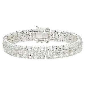  30 1/3 Carat White Topaz Sterling Silver Bracelet Jewelry