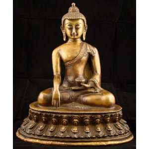  ~ Large SUPERB Tibetan Brass Meditation BUDDHA 9.75 Tall 