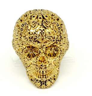 Disney Couture Pirates Gold plated Skull Ring  
